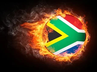Papier Peint photo autocollant Flamme Drapeau de la République d& 39 Afrique du Sud