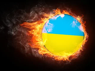 Foto auf Acrylglas Ukraine-Flagge © Visual Generation
