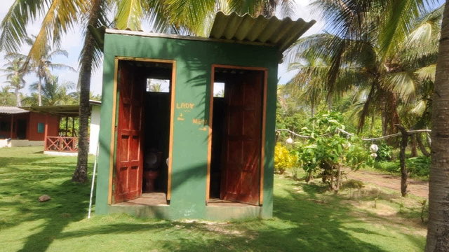 outhouse toilet building in rural nicaragua big corn island