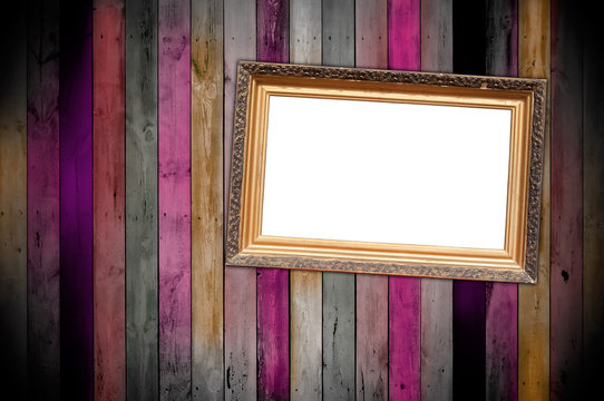 Titled Frame on Wooden Wall
