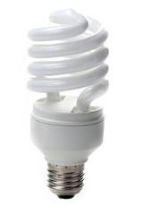 Fluorescent lamp bulb on isolated background
