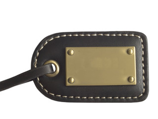 leather tag with metal