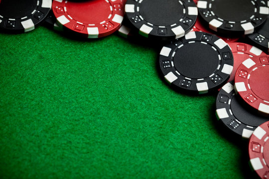 Red and black gambling chips