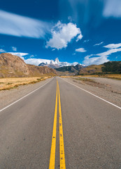 Naklejka premium vibrant image of highway and blue sky