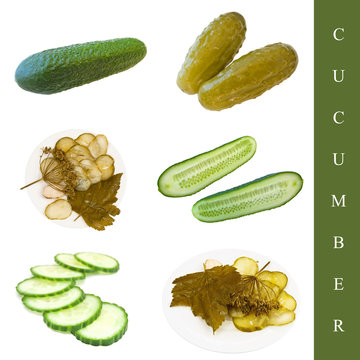 pickled and green cucumbers