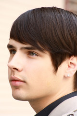 portrait beautiful man in black shirt