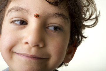 boy with ladybug