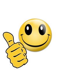 3d smiley, thumb up