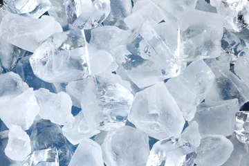 Foto auf Acrylglas Im Eis Hintergrund in Form von Eiswürfeln