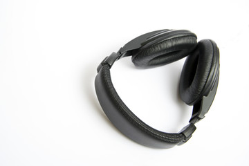 Black headphones, isolated