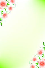 Abstract Grunge Background with flowers