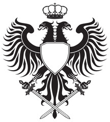 Double-headed eagle with crown and swords