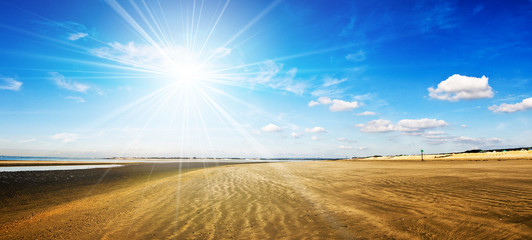 Sun blue sky and beach