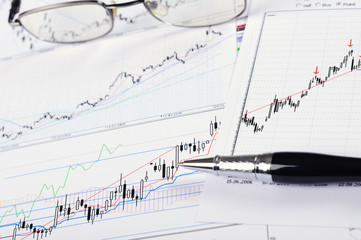 Charts and graphs of sales