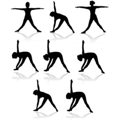 yoga vector silhouettes