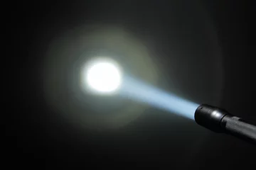Vitrage gordijnen Licht en schaduw ray of pocket flashlight