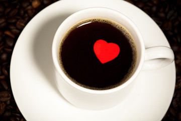 cup of coffe with red heart