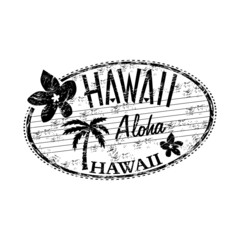 Hawaii grunge rubber stamp