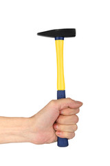 man's hand with  hand hammer