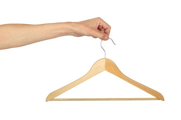 man's hand with hanger