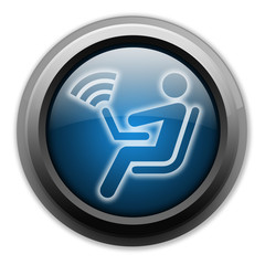 Dark and Glowing Button "Wireless Access"