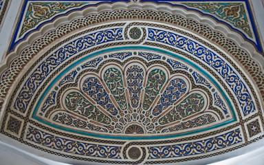 Pavilion at the Menara outside Marrakech medina's wall,