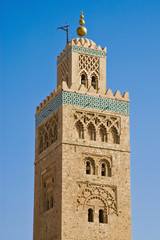 Fototapeta na wymiar Koutoubia, the largest mosque in Marrakech, Morocco