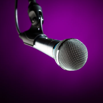 microphone against the purple background