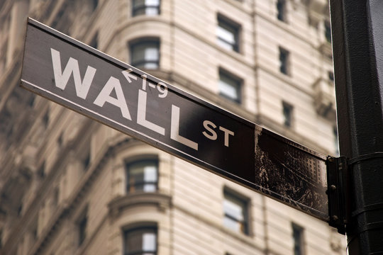 Wall street sign in New York city