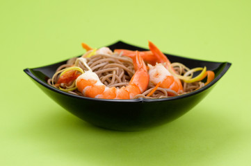 soba noodles with shrimps