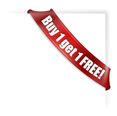 Buy 1 get 1 free banner