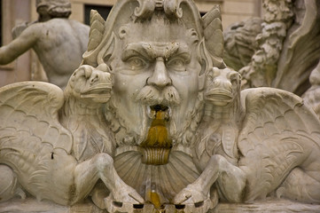 detail of fountain in Piazza Navona, Rome