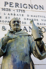 Dom Perignon statue, Épernay, Champagne Region, France