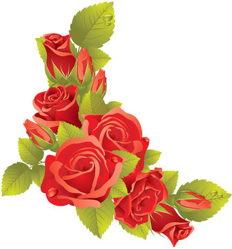 red roses corner arrangement clip art preview