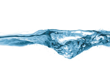 closeup of water waves isolated on white