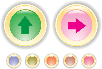 Vector collection buttons with arrow icon