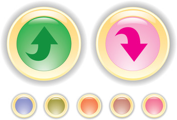 Vector collection buttons with arrow icon