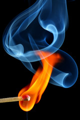 Match bursting to flame