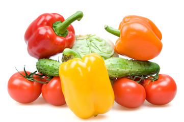 Vegetables isolated on white background