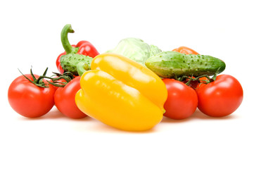 Vegetables isolated on white background