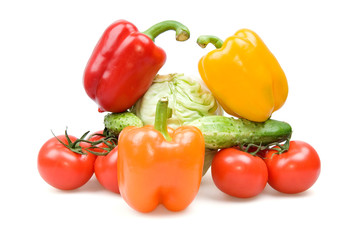 Vegetables isolated on white background