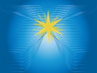 Blue background with the Christmas star