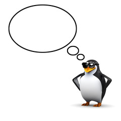 3d Think penguin