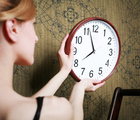 White clock on the wall