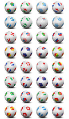 Balls with flags of countries / 2010 Soccer World Cup