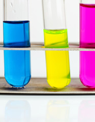 science concept - chemistry lab glassware equipment (test tubes