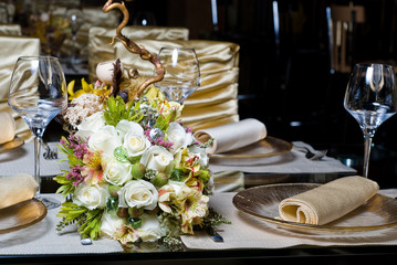 decorated table in the restaurant