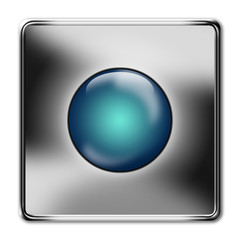 button blau-silber, 3d