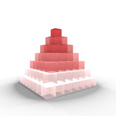 A pyramid of cubes - a 3d image