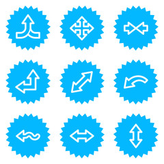 Arrows web icons set 2, blue sticker series